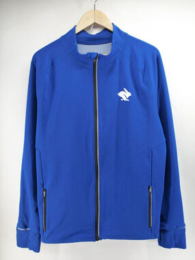 Running Rabbit Full Zip Jacket Crafted in CA Reflective BIG Logo Blue Sz‎ XL